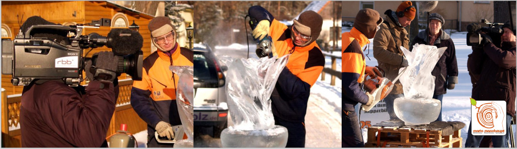 Eisskulpturen fertigt die Bildhauerei Mario Mannhaupt